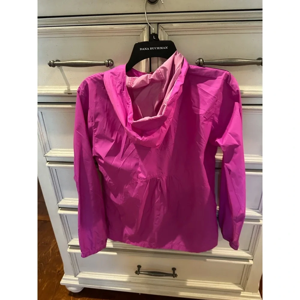 Columbia Kids Girls Pink Hooded Lightweight Windbreaker Jacket Size L 14 16‎
